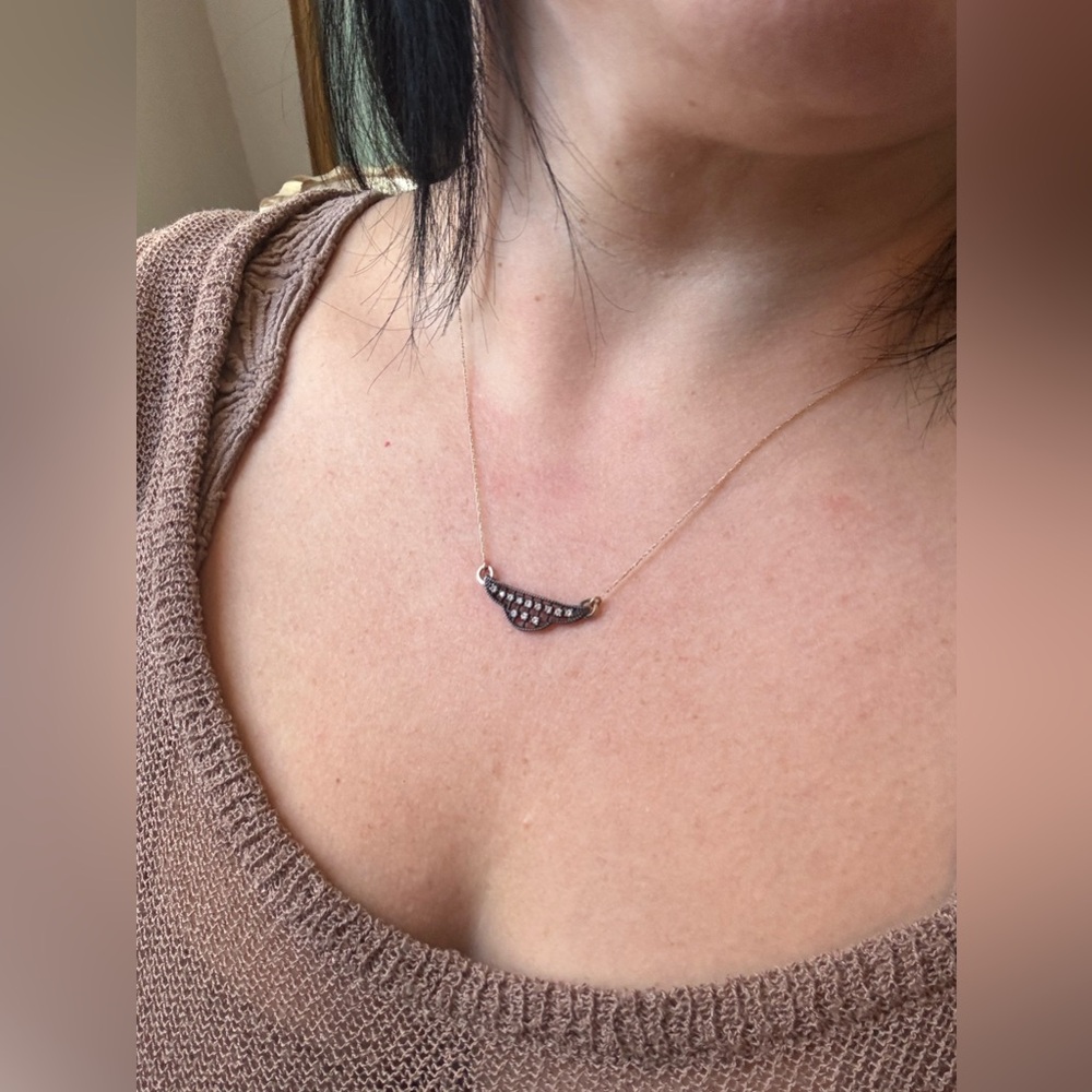 Catbird Art Deco Diamond, gold and silver pendant necklace